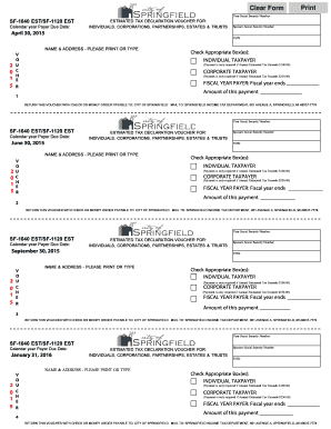 Springfield Estimated Tax Declaration Voucher