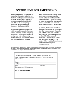 American Emergency Notification Network Registration Form