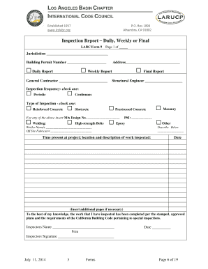 LABC Form 9 Inspection Report