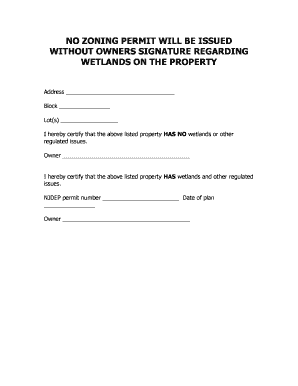 Wetlands Certification Form