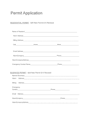 Residential and Business Alarm Permit Application