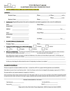 Alarm Permit Application