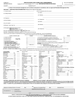 New Jersey Farmland Assessment Application