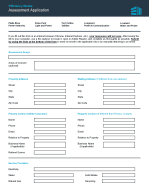 Efficiency Works Assessment Application