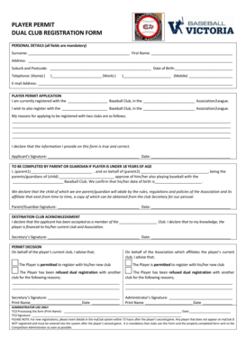 Dual Club Registration Form