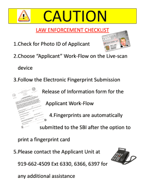 North Carolina Public Adjuster Fingerprint Form