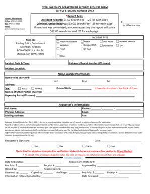 Sterling Police Department Records Request Form