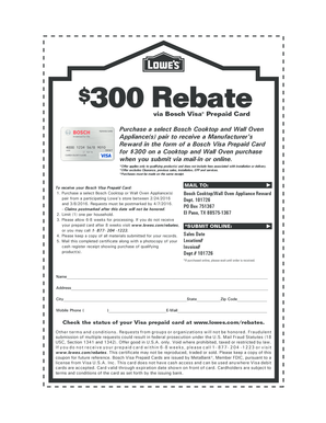 Bosch Appliance Rebate Form