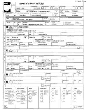 Ohio Police Crash Report Form