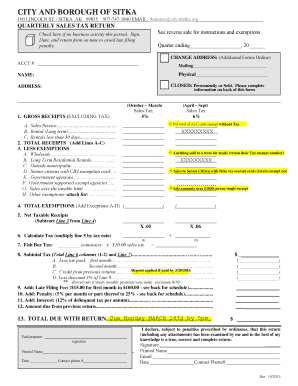 Quarterly Sales Tax Return