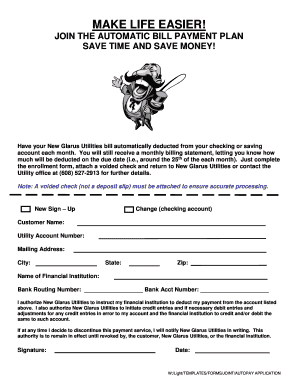 Automatic Bill Payment Enrollment Form