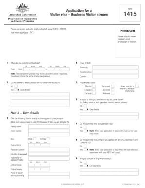 Visitor Visa Business Application Form 1415