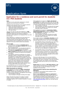 Application for Residence and Work Permit for Students