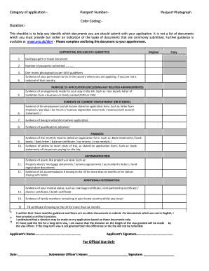 UK Visa Application Supporting Documents Checklist