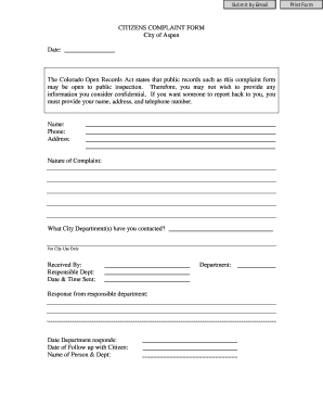 Citizens Complaint Form