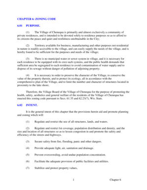 CHAPTER 6 ZONING CODE 601 PURPOSE - chenequa