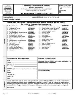 Fire Renewable Permit Application