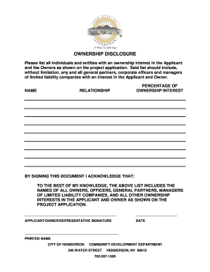 Ownership Disclosure Form