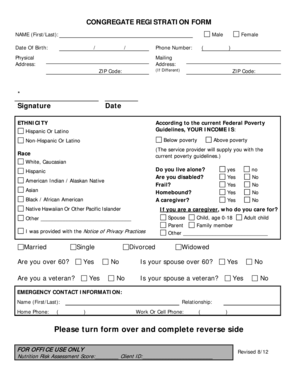 Congregate Registration Form