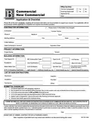 Commercial Construction Permit Application