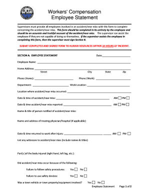 Workers' Compensation Employee Statement