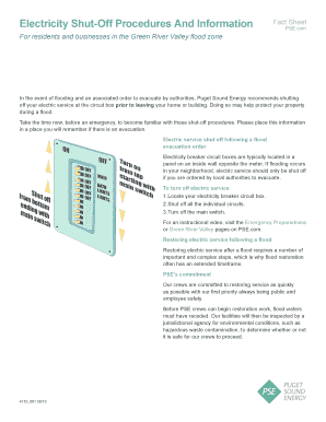 Fillable Online Electricity Shut-Off Procedures And Information Fax ...