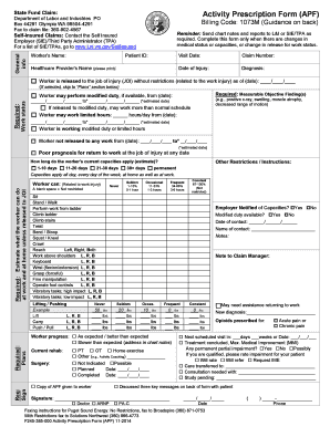 Washington State Activity Prescription Form