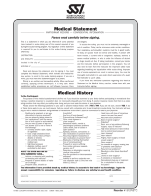 Scuba Diving Medical Statement