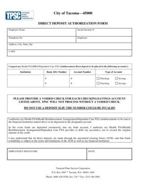 Direct Deposit Authorization Form