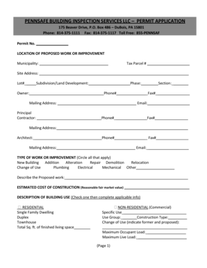 Pennsylvania Building Permit Application