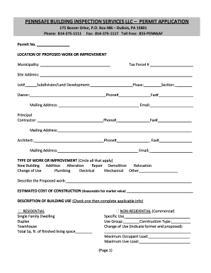 Pennsylvania Building Permit Application