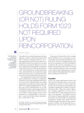 IRS Form 1023 Ruling Analysis