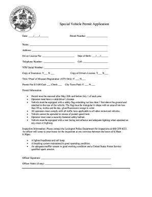 Missouri Special Vehicle Permit Application