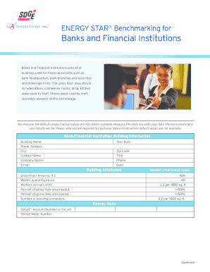 ENERGY STAR Benchmarking Form for Banks and Financial Institutions