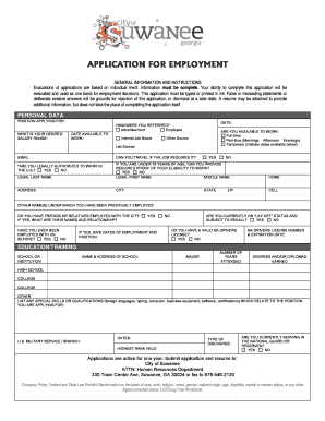 Employment Application Form