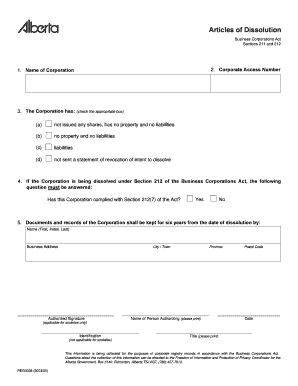 Articles of Dissolution