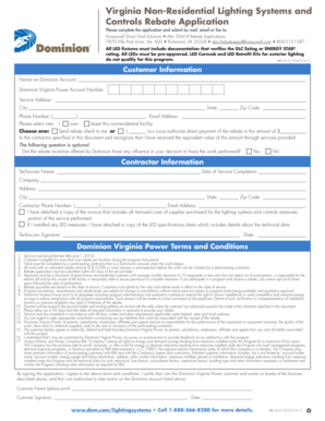 Virginia Non-Residential Lighting Rebate Application