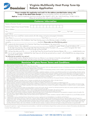 Virginia Multifamily Heat Pump Tune-Up Rebate Application