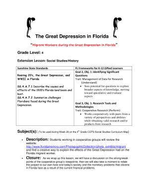 Great Depression in Florida Lesson Plan