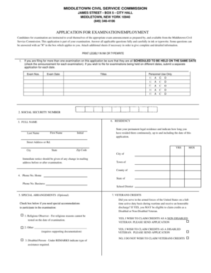 New York Civil Service Exam Application