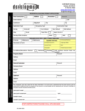 Residential Building Permit Application