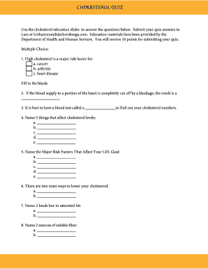 Cholesterol Quiz