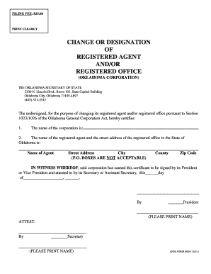 Change of Registered Agent Form