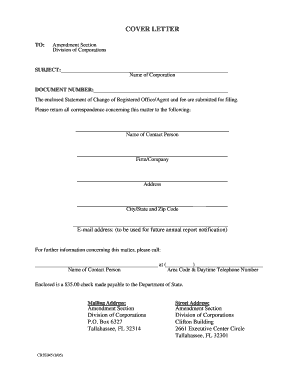 Florida Statement of Change of Registered Office/Agent