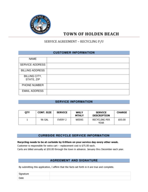 Holden Beach Recycling Service Agreement