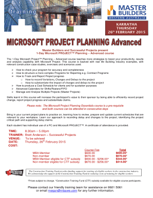 Fillable Online KARRATHA THURSDAY th 26 FEBRUARY 2015 Master Builders ...