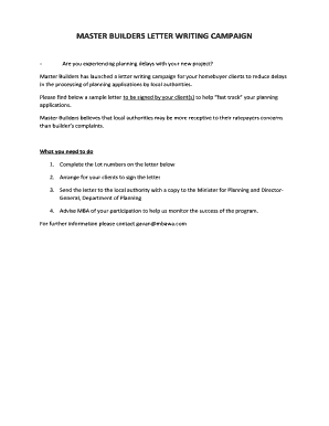 Master Builders Planning Approval Letter