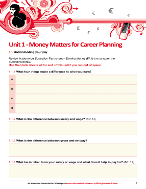 Money Matters for Career Planning