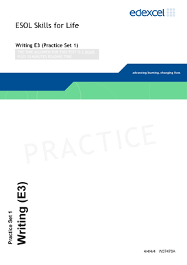ESOL Writing E3 Practice Test Form