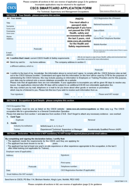 CSCS Smartcard Application Form